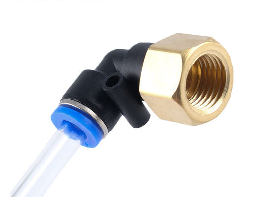 PLF Series Push Connect Air Fittings 90° Pneumatyczna Rurka Mężczyzna Łokieć 1/4" Wątek NPT