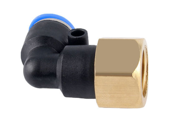 PLF Series Push Connect Air Fittings 90° Pneumatyczna Rurka Mężczyzna Łokieć 1/4" Wątek NPT