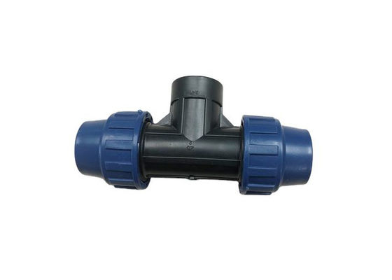 32 mm Kobietowa nić Tee Szybkie łączne łączniki kompresyjne HDPE do dostaw wody
