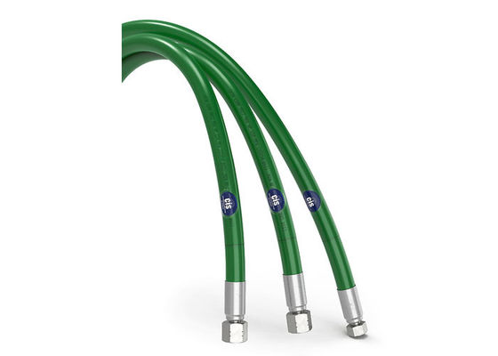 Olejna rafinacja 110Mpa Ultra wysokiego ciśnienia węża Zielony kolor ID 6.4MM