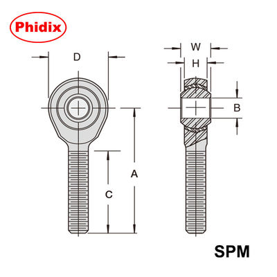 SPM/SPF serii końcówki prętów   Self-lubricating Nylon Raceway with Zinc & Dichromate Coating ∙ Kororacja/odporny na zużycie, nisko wilgotny projekt dla przemysłowych systemów ruchu