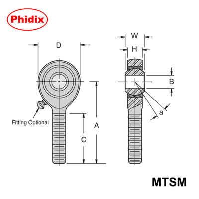 MTSM/MTSF serii metalowo-metalowe końcówki prętów.