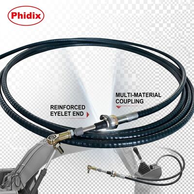 Niestandardowo zaprojektowany zespół sterowania mechanicznego z linką, oferujący minimalny promień gięcia 15 cm, idealny do złożonych systemów mechanicznych