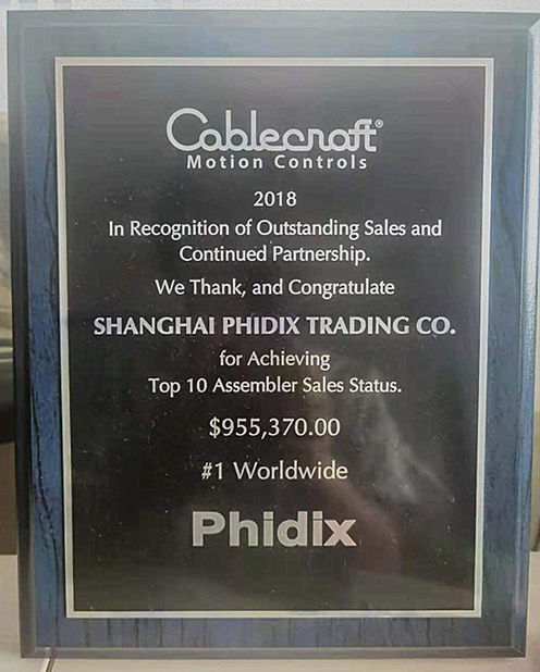 Chiny Phidix Motion Controls (Shanghai) Co., Ltd. Certyfikaty